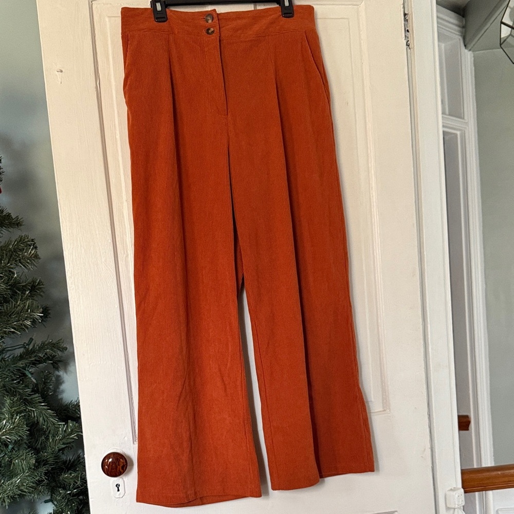 High Waisted Corduroy Wide-Leg Pants